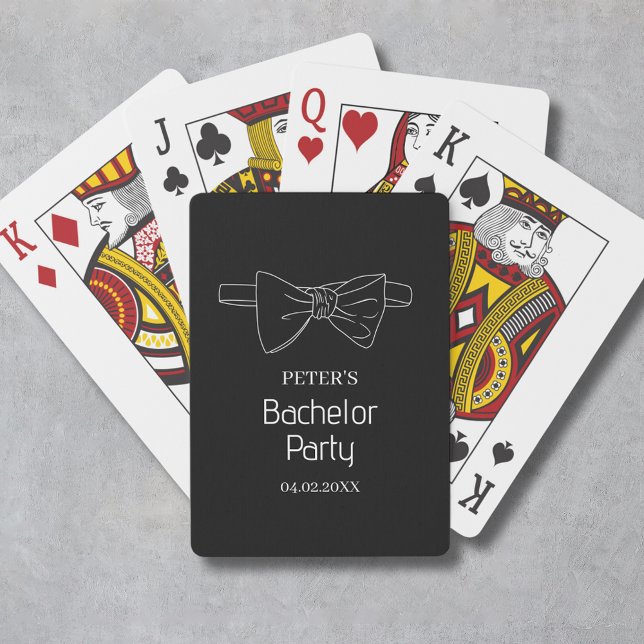Baralho Laço Preto Personalizado Festa de Solteiro (Bow Tie Custom Black Bachelor Party Poker Cards
)