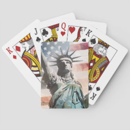Baralho Lady Liberty e a bandeira americana