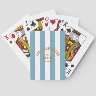 Baralho Lago House Orange Crest Blue Naw Stripe Náutica