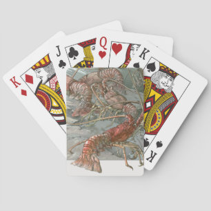 Baralho Lagostas no oceano, Vintage Art Nouveau