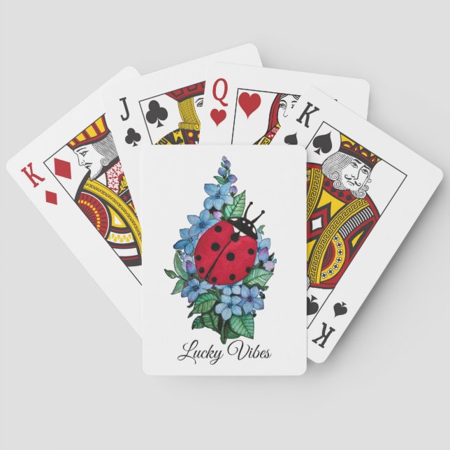 Baralho Lagybird Cute De Cana-De-Vinho Com Flores Selvagen (Verso)