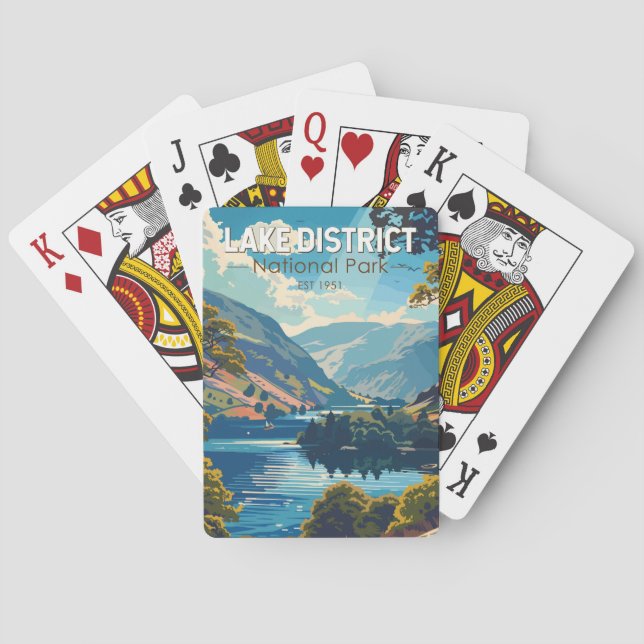 Baralho Lake District National Park England Viagem Art (Verso)