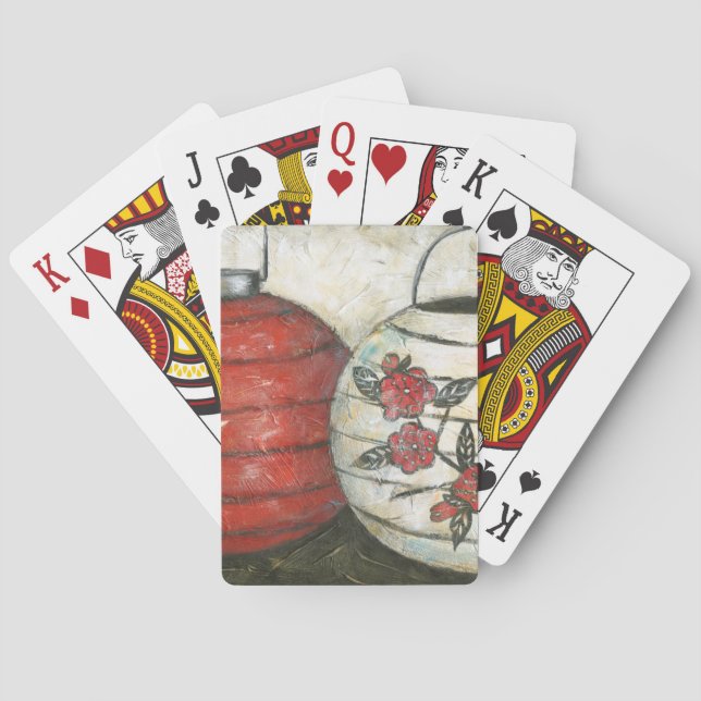 Baralho Lanternas Chinesas de Ano Novo com Impressão Flora (Verso)