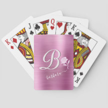 Lavanda Elegante e Rosa de Nome de Monograma Perso