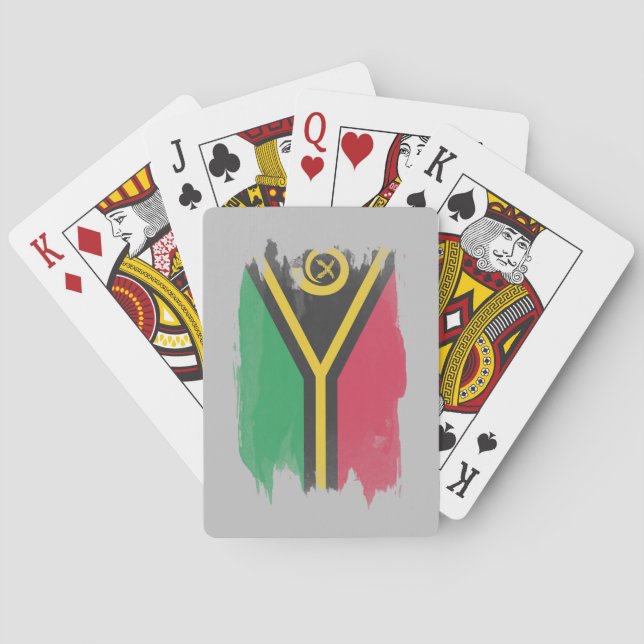 Baralho Lave de pincel de Vanuatu, bandeira nacional (Verso)