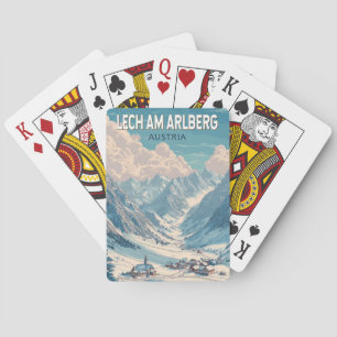 Baralho Lech am Arlberg Áustria Ilustração Viagem Art