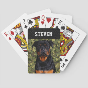 Baralho Legal Camo Rottweiler Nome robusto Animal Playi
