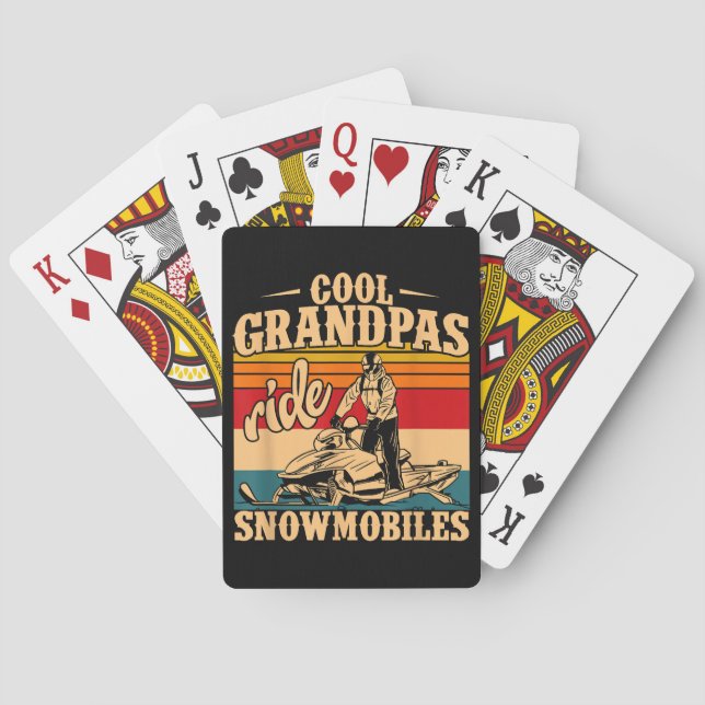 Baralho Legal Grandpas caminha Snowmobiles Snowmobile Snow (Verso)