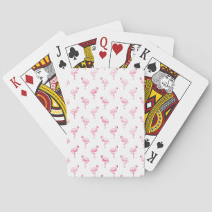 Baralho Legal Pink Tropical Flamingo Patterno em Branco
