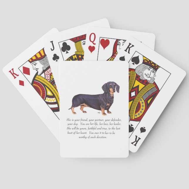 Baralho Lembrança de Dachshund - Fêmea (Verso)