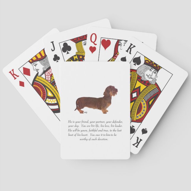 Baralho Lembrança do Dachshund - homem (Verso)