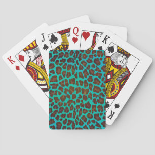 Baralho Leopard Brown e Teal Impressão