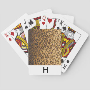 Baralho Leopard Monograma de impressão H Cartões de jogar