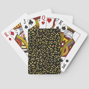 Baralho Leopardo Dourado, Brilhante Dourada, Padrão-Leopar