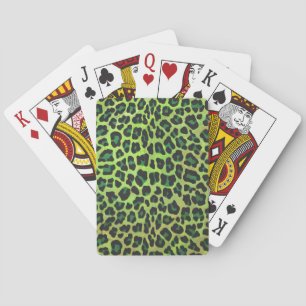Baralho Leopardo Negro e Impressão Verde