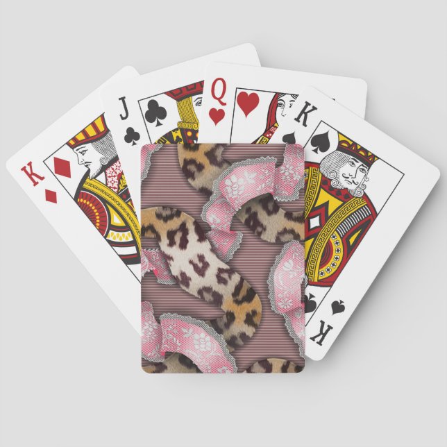 Baralho Leopardos 'n Lace - rosa intenso - (Verso)