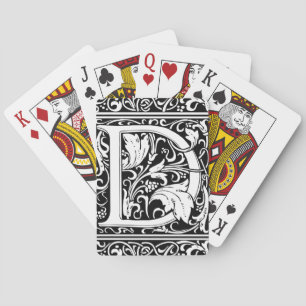 Baralho Letra D Monograma Medieval Art Nouveau
