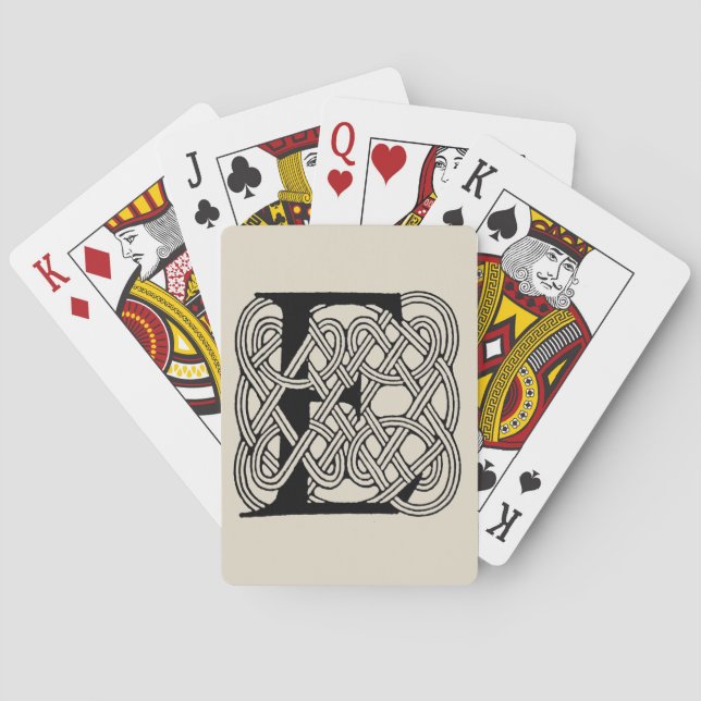 Baralho Letra E Celtic Knot Vintage Monograma (Verso)