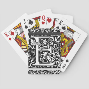 Baralho Letra E Monograma Medieval Art Nouveau