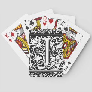Baralho Letra J Monograma Medieval Art Nouveau