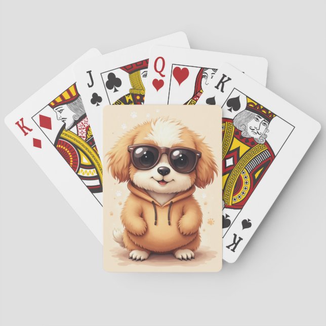 Baralho Lhasa Apso Kawaii Cachorro Engraçado (Verso)