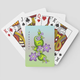 Baralho Lilac Fantasy Flores Verde Formas Fractais Nome