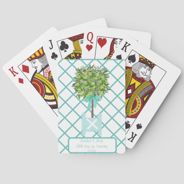 Baralho Limão Tree Topiary Blue Ginger Jar Jars (Verso)