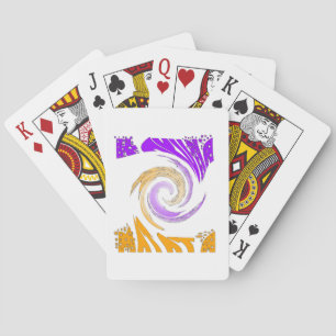 Baralho Linda Design de Arte Moderna: Roxo e Dourado