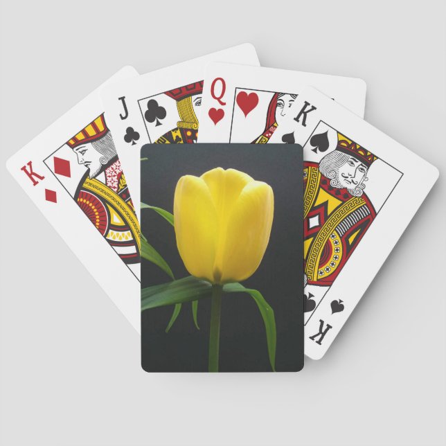 Baralho linda flor de tulipa amarela (Verso)