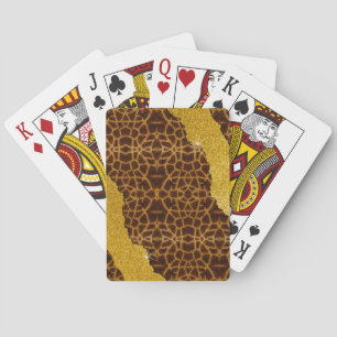 Baralho Linda Girafa de Couro com Impressão Animal e Brilh