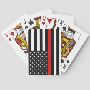 Baralho Linha vermelha fina bandeira americana