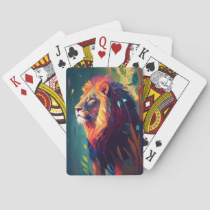 Baralho Lion Animal Portrait Painting Willife Outdoor