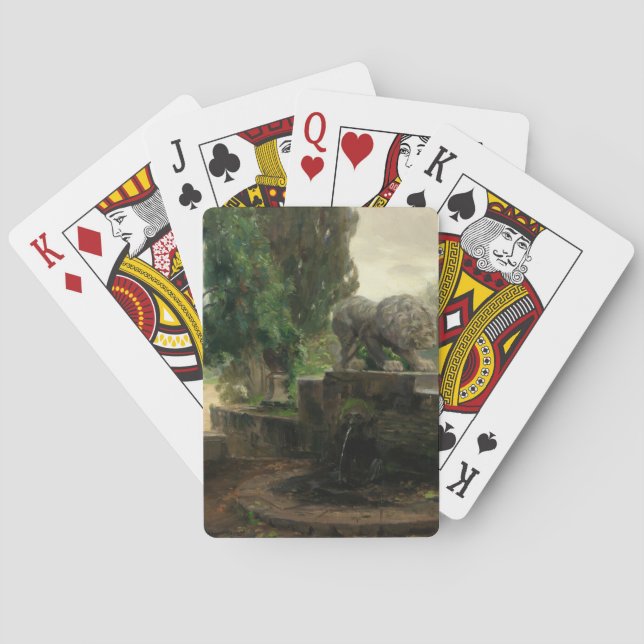 Baralho Lion Fountain em Roma (por H.A. Brendekilde) (Verso)