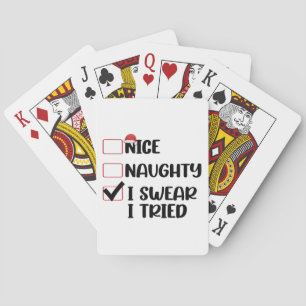 Baralho Lista de Natal Bonito Travesso Juro Que Tentei Pap