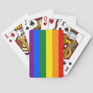 Baralho listras arco-íris padrão cartas de jogar amor é lg