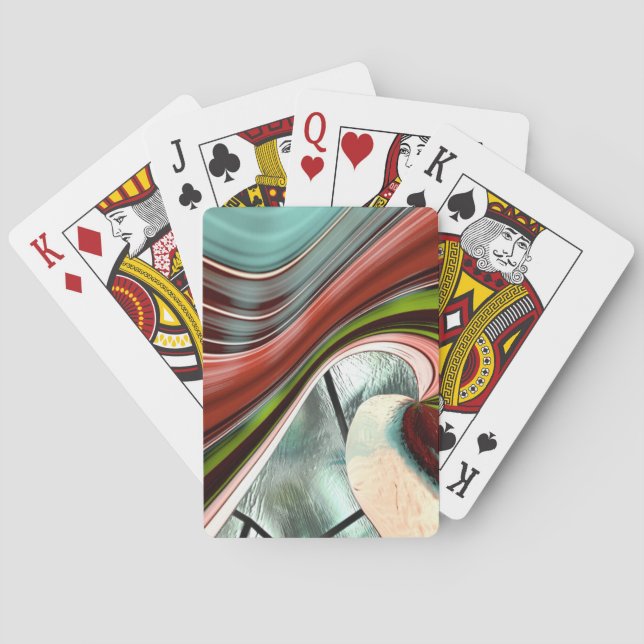 Baralho Listras curvas de gradiente em cores envelhecidas, (Verso)