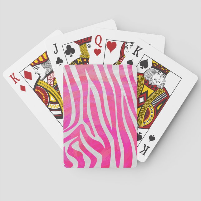 Baralho Listras de Zebra Rosa e Branco (Verso)