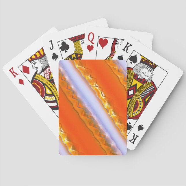 Baralho Listras largas no gelo ao estilo de rendas laranja (Verso)