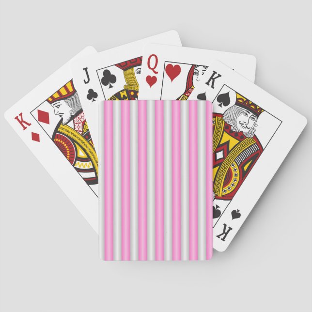 Baralho Listras Rosa Neon Modernas com Efeito 3D (Verso)