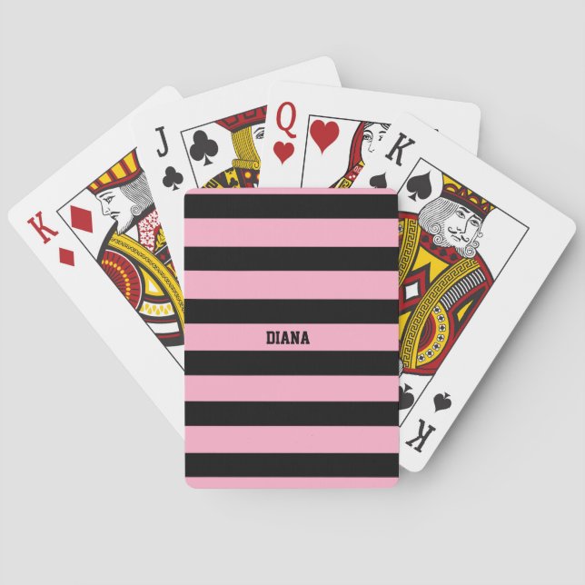Baralho listras rosa pálidas e pretas (Verso)