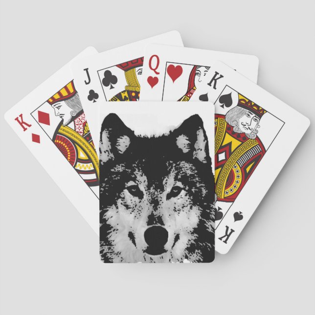 Baralho Lobo Negro e Branco (Verso)