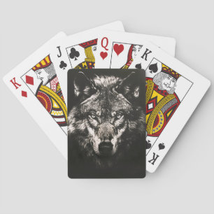 Baralho Lobo Selvagem Monocromático Majestoso