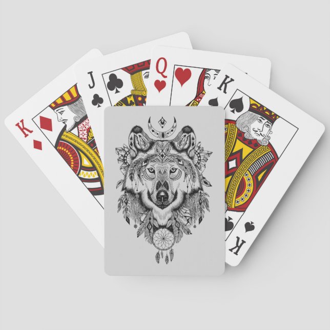 Baralho Lobo Tribal Indiano (Verso)