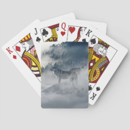 Baralho Lobos numa paisagem de inverno