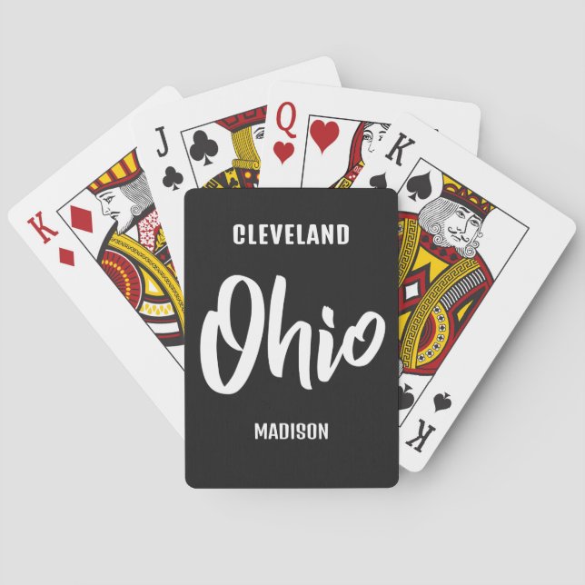 Baralho Localização Personalizada, Nome & Cor Ohio (Verso)