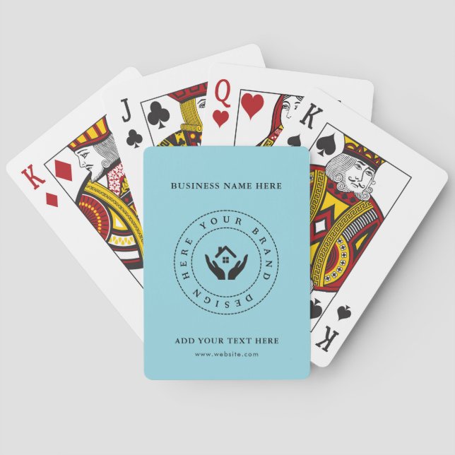 Baralho Logotipo de empresa clássico personalizado e códig (Verso)