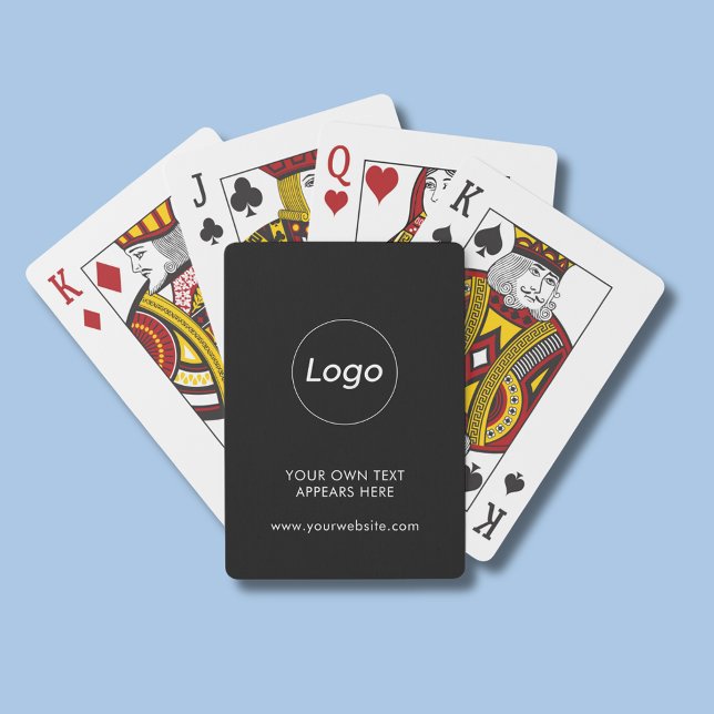 Baralho Logotipo profissional preto (Personalised business logo company professional playing cards.)