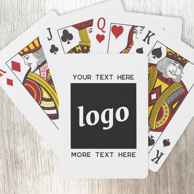 Baralho Logotipo Simples Com Empresa De Texto (Logo with custom text business promotional playing cards)