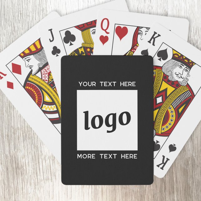 Baralho Logotipo Simples Com Empresa De Texto (Logo with custom text business promotional playing cards)