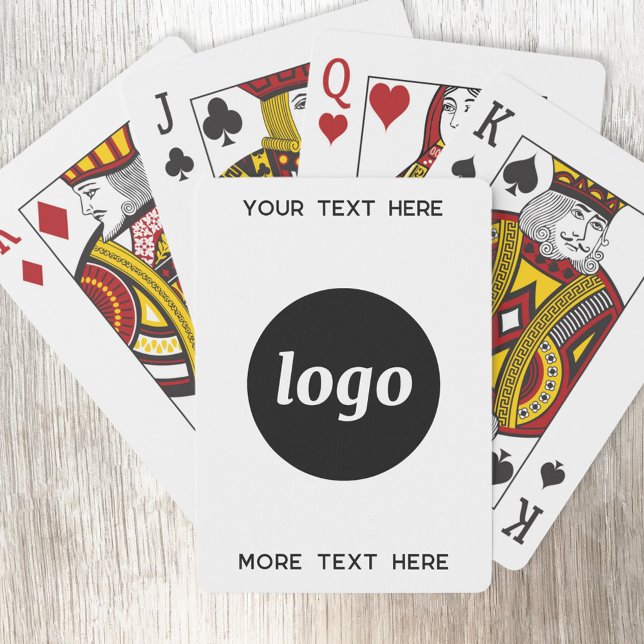 Baralho Logotipo simples com Promocional para empresa de t (Logo with custom text business promotional playing cards)